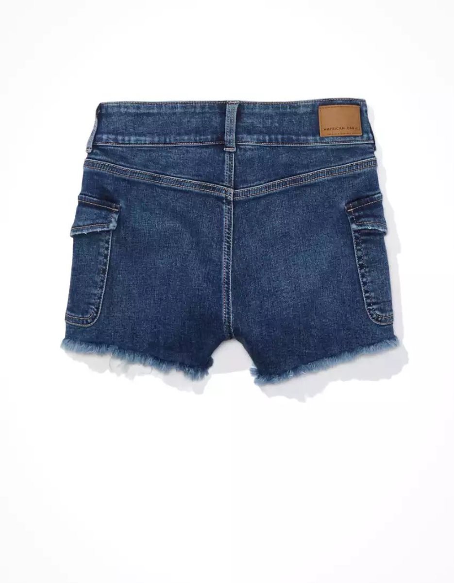 Shorts American Eagle AE Ne(x)t Level Super High-Waisted Denim Indigo Femme | UPX-89992622